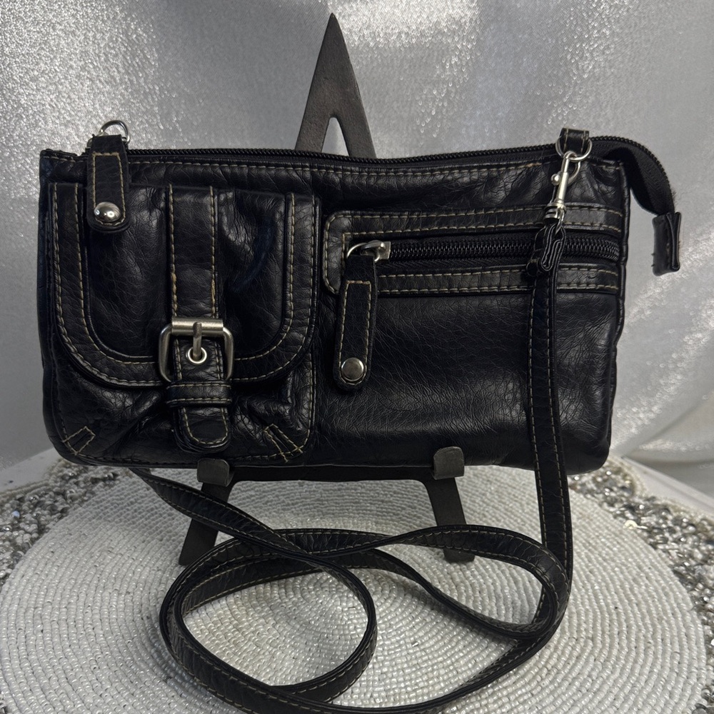 #51 Arizona faux leather black crossbody bag